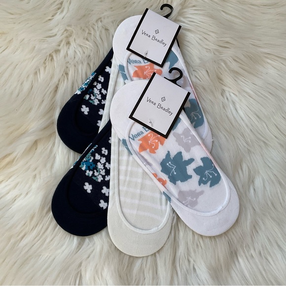Vera Bradley Low-Cut Liners Socks - NWT x6 Pairs - Tropical Floral - Picture 3 of 7